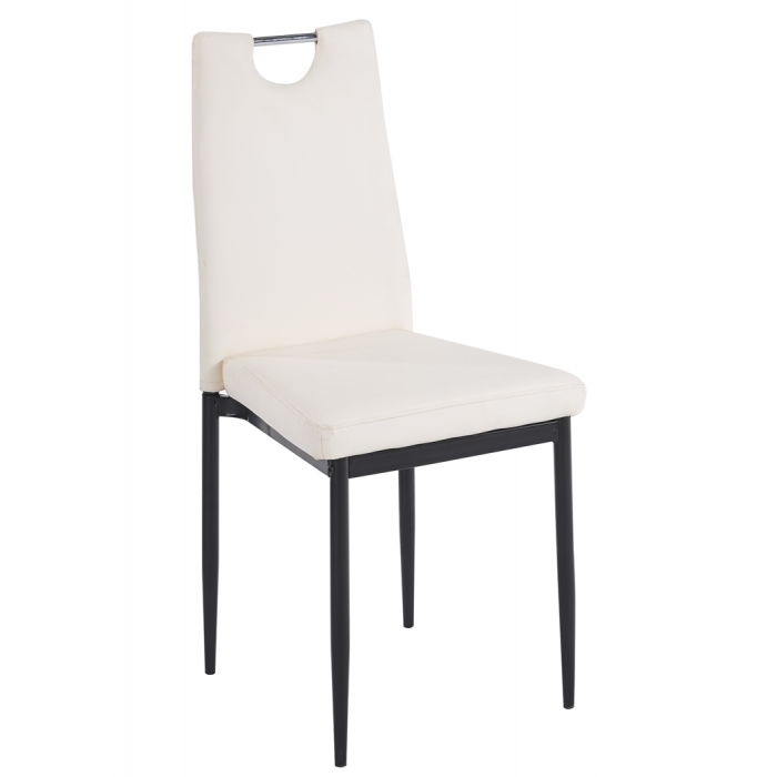 4 Sillas arosa, apilable, metal, similpiel blanca - 4 unidades