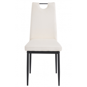 4 Sillas arosa, apilable, metal, similpiel blanca - 4 unidades