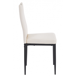 4 Sillas arosa, apilable, metal, similpiel blanca - 4 unidades