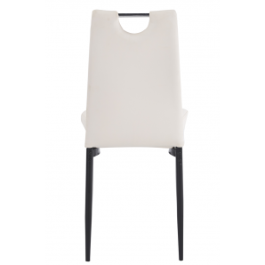 4 Sillas arosa, apilable, metal, similpiel blanca - 4 unidades