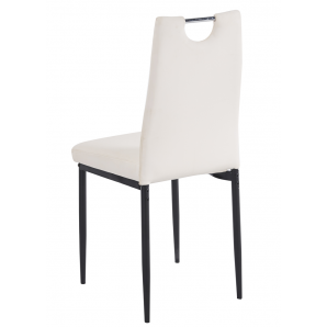 4 Sillas arosa, apilable, metal, similpiel blanca - 4 unidades