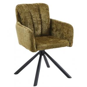 2 Sillones vaduz, metal, giratorio, tapizado tejido cremona verde - 2 unidades