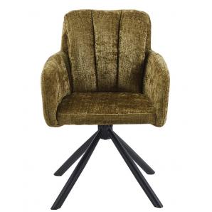 2 Sillones vaduz, metal, giratorio, tapizado tejido cremona verde - 2 unidades