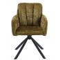 2 Sillones vaduz, metal, giratorio, tapizado tejido cremona verde - 2 unidades
