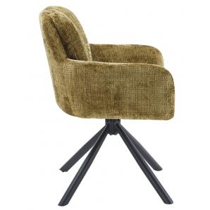 2 Sillones vaduz, metal, giratorio, tapizado tejido cremona verde - 2 unidades