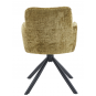 2 Sillones vaduz, metal, giratorio, tapizado tejido cremona verde - 2 unidades