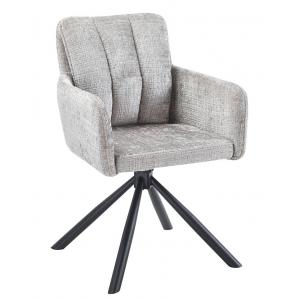 2 Sillones vaduz, metal, giratorio, tapizado tejido cremona gris - 2 unidades