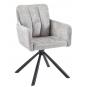 2 Sillones vaduz, metal, giratorio, tapizado tejido cremona gris - 2 unidades
