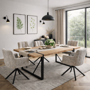 2 Sillones vaduz, metal, giratorio, tapizado tejido cremona gris - 2 unidades