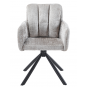 2 Sillones vaduz, metal, giratorio, tapizado tejido cremona gris - 2 unidades