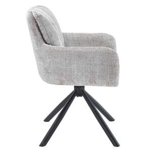 2 Sillones vaduz, metal, giratorio, tapizado tejido cremona gris - 2 unidades