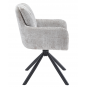 2 Sillones vaduz, metal, giratorio, tapizado tejido cremona gris - 2 unidades