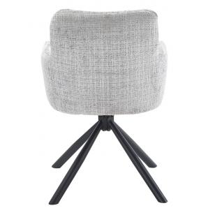 2 Sillones vaduz, metal, giratorio, tapizado tejido cremona gris - 2 unidades