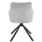 2 Sillones vaduz, metal, giratorio, tapizado tejido cremona gris - 2 unidades