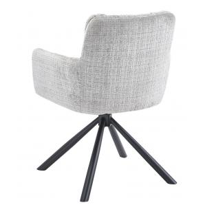 2 Sillones vaduz, metal, giratorio, tapizado tejido cremona gris - 2 unidades