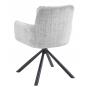 2 Sillones vaduz, metal, giratorio, tapizado tejido cremona gris - 2 unidades