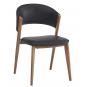 2 Sillas calabria, metal acabado de color madera, similpiel negra - 2 unidades