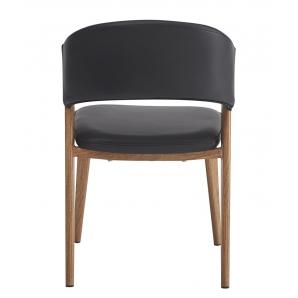 2 Sillas calabria, metal acabado de color madera, similpiel negra - 2 unidades