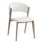 2 Sillas calabria, metal acabado de color madera, similpiel blanca - 2 unidades