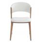 2 Sillas calabria, metal acabado de color madera, similpiel blanca - 2 unidades