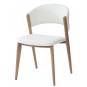 2 Sillas calabria, metal acabado de color madera, similpiel blanca - 2 unidades
