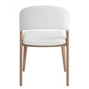 2 Sillas calabria, metal acabado de color madera, similpiel blanca - 2 unidades