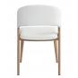 2 Sillas calabria, metal acabado de color madera, similpiel blanca - 2 unidades