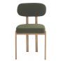 4 Sillas mesina, metal acabado de color madera, tejido bouclé verde oscuro 23 - 4 unidades