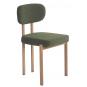 4 Sillas mesina, metal acabado de color madera, tejido bouclé verde oscuro 23 - 4 unidades