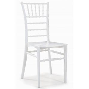 4 Sillas chiavari 77, apilable, polipropileno blanco - 4 unidades