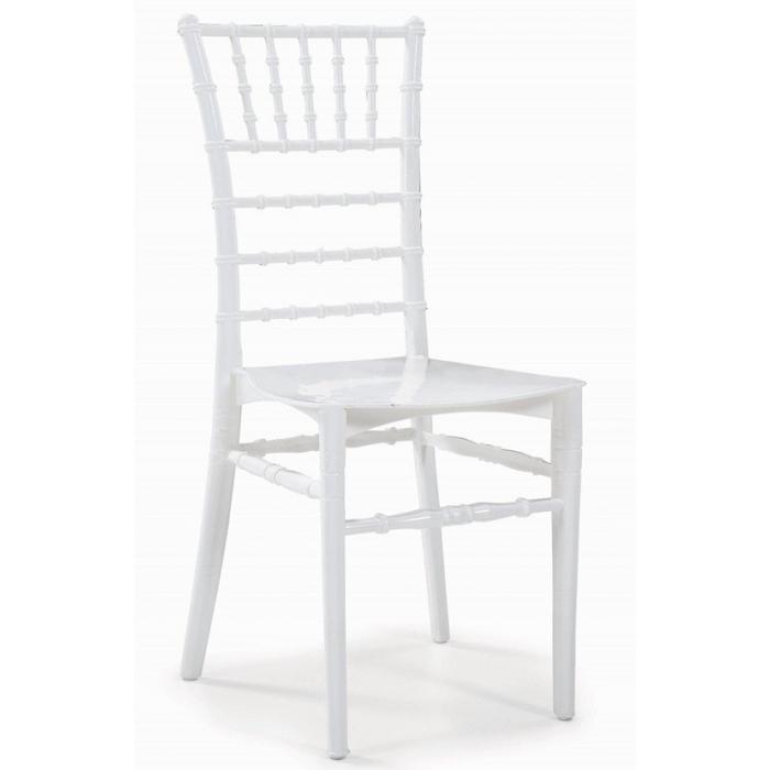 4 Sillas chiavari 77, apilable, polipropileno blanco - 4 unidades