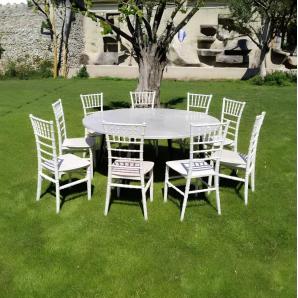 4 Sillas chiavari 77, apilable, polipropileno blanco - 4 unidades