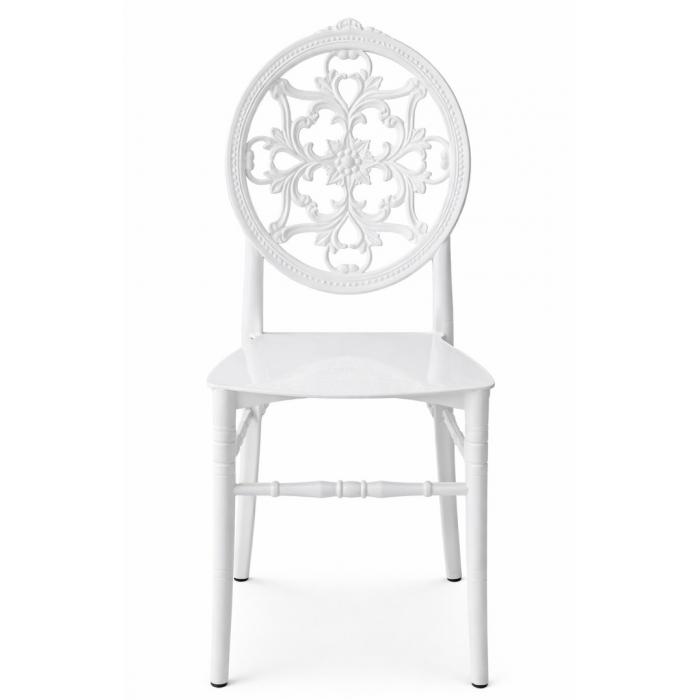 4 Sillas josefina, apilable, polipropileno blanco - 4 unidades