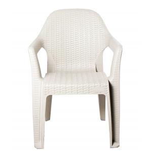 6 Sillones cies, apilable, polipropileno blanco - 6 unidades