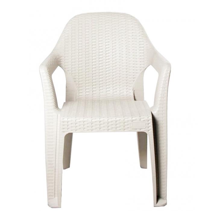 6 Sillones cies, apilable, polipropileno blanco - 6 unidades