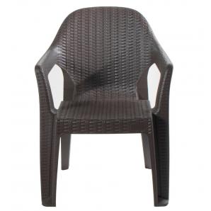 6 Sillones cies, apilable, polipropileno marrón chocolate - 6 unidades