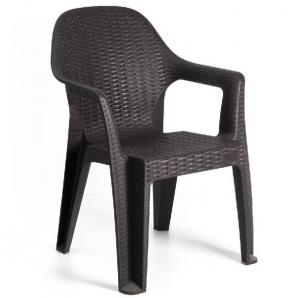 6 Sillones cies, apilable, polipropileno marrón chocolate - 6 unidades