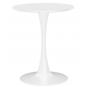 Mesa tul (si), base de metal, tapa lacada blanca, 60 cms de diámetro