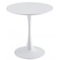 Mesa tul (si), base de metal, tapa lacada blanca, 70 cms de diámetro