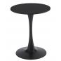 Mesa tul (si), base de metal, tapa lacada negra, 60 cms de diámetro