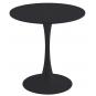 Mesa tul (si), base de metal, tapa lacada negra, 70 cms de diámetro