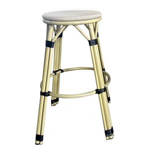 4 Taburetes nerja, apilable, aluminio, mesh beige y marrón - 4 unidades