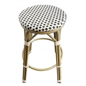 4 Taburetes nerja, apilable, aluminio, ratán beige y marrón - 4 unidades