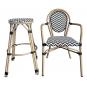 4 Taburetes taramay, apilable, aluminio, mesh blanco y negro - 4 unidades