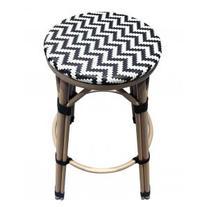 4 Taburetes taramay, apilable, aluminio, mesh blanco y negro - 4 unidades