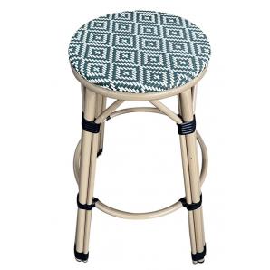 4 Taburetes taramay, apilable, aluminio, mesh crema y verde - 4 unidades