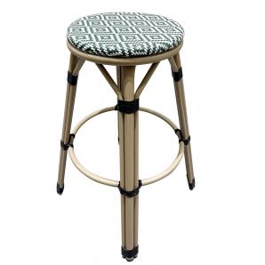 4 Taburetes taramay, apilable, aluminio, mesh crema y verde - 4 unidades