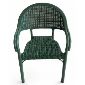 4 Sillones torremolinos, apilable, patas metálicas, polipropileno verde - 4 unidades