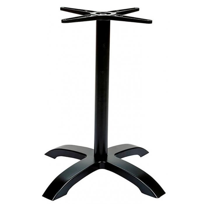 2 Bases de mesa milan ne72, 4 brazos, aluminio, negra - 2 unidades