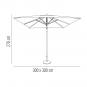 Parasol exterior 300x300 verde A1 garbar
